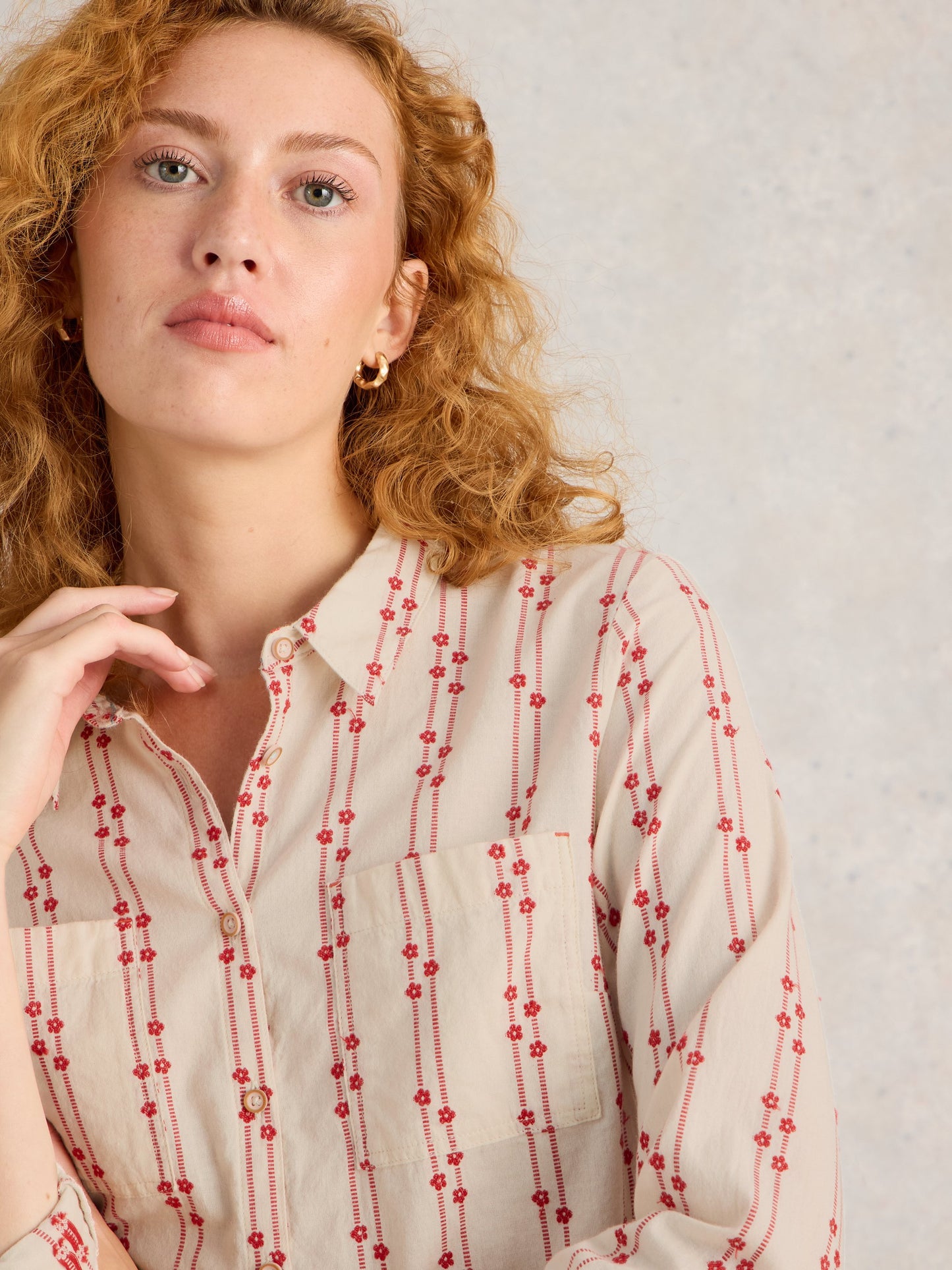 Sophie Organic Cotton Shirt - Poppies