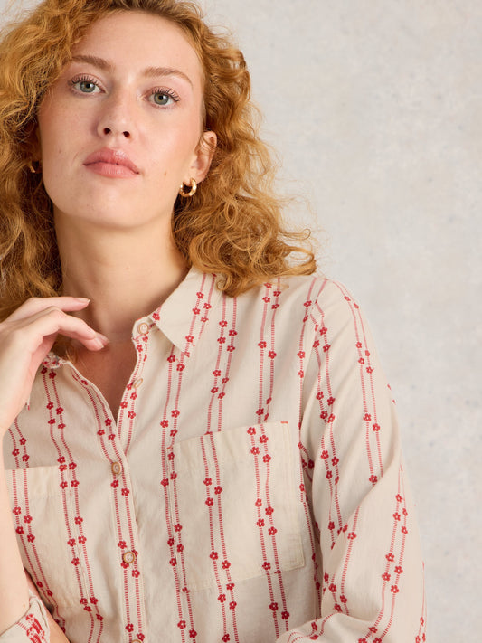 Sophie Organic Cotton Shirt -  Poppies
