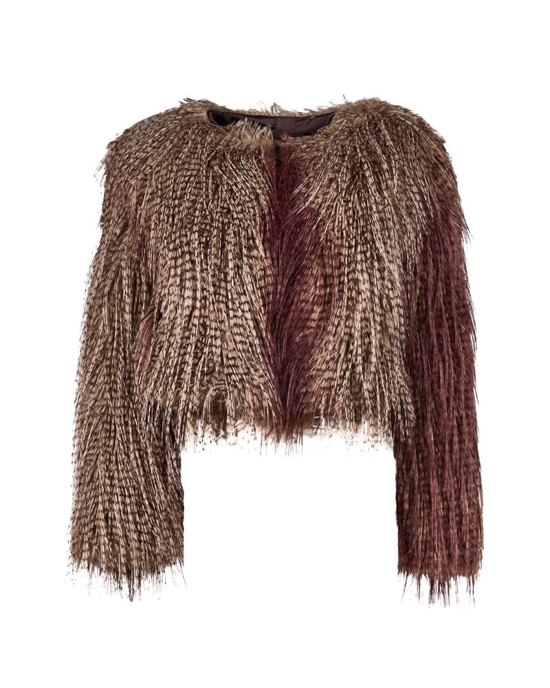 Brown textured jacket on a white background