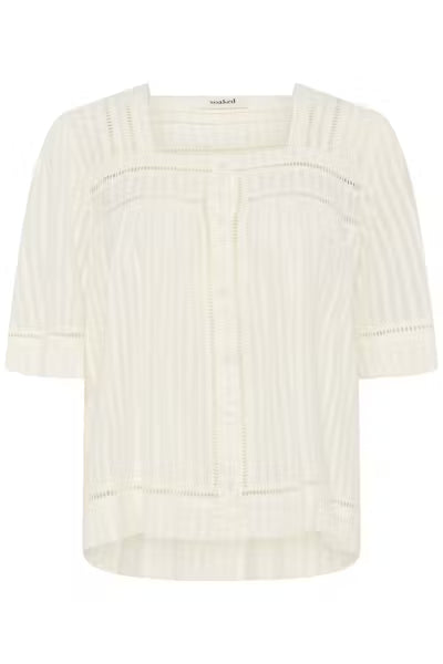 White textured blouse on a white background