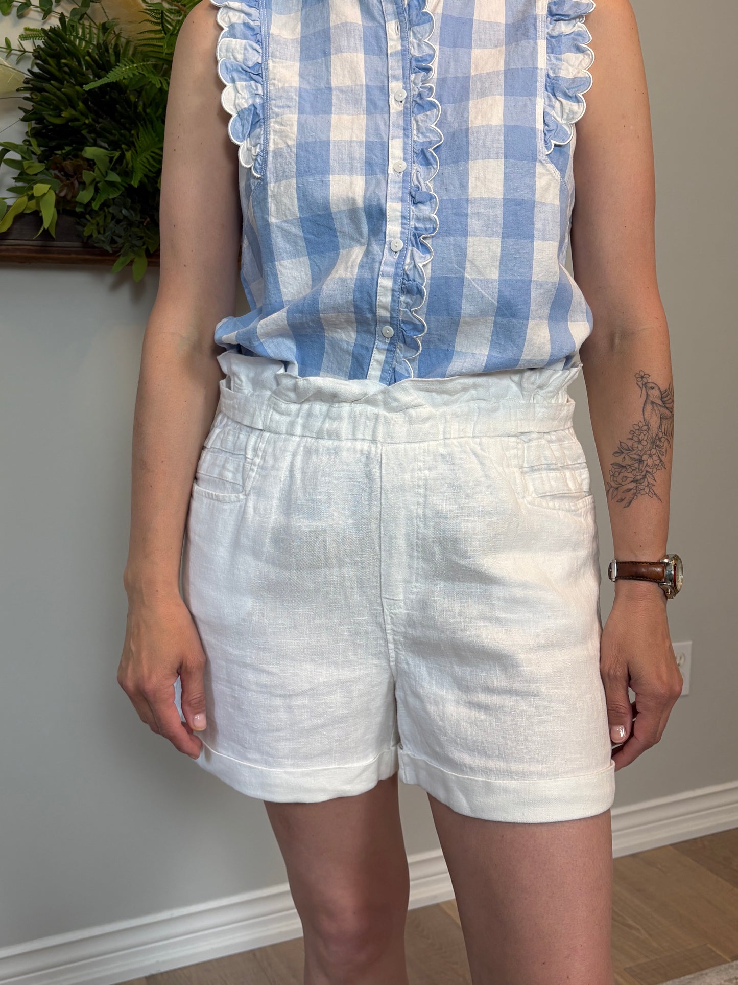 Garence White Linen Short