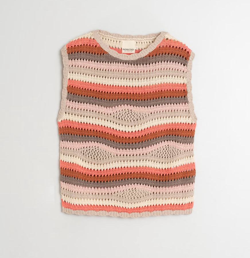 Multicolour Crochet Fantasy Knit Vest