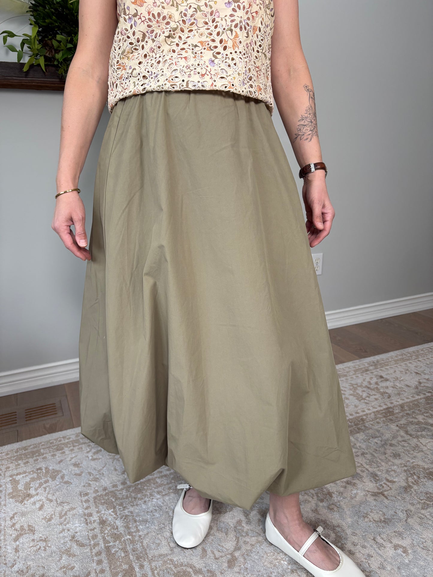 Khaki Balloon Skirt