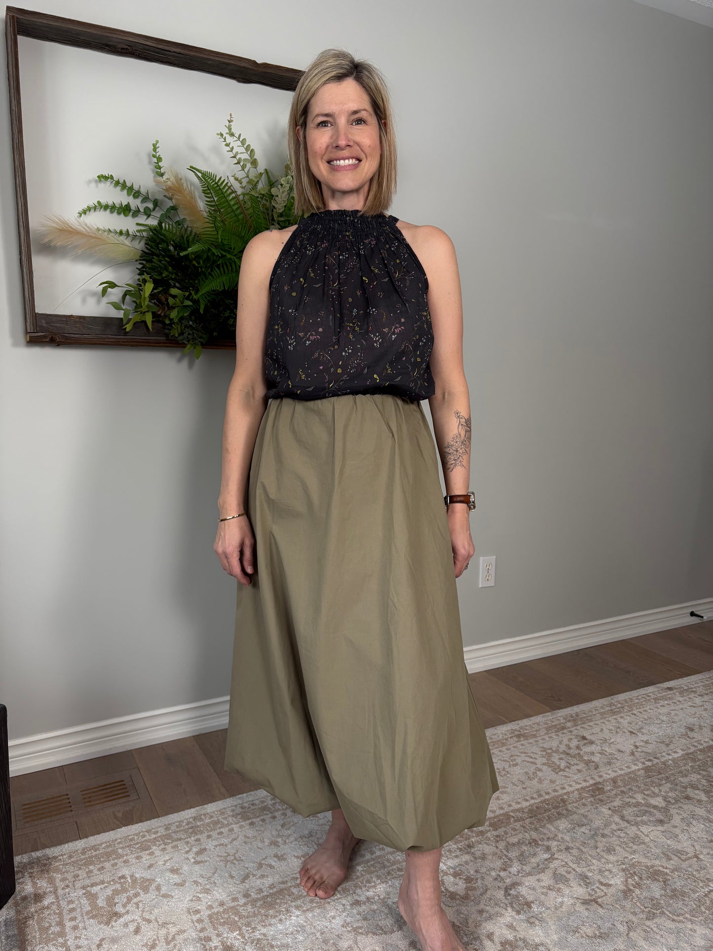 Khaki Balloon Skirt