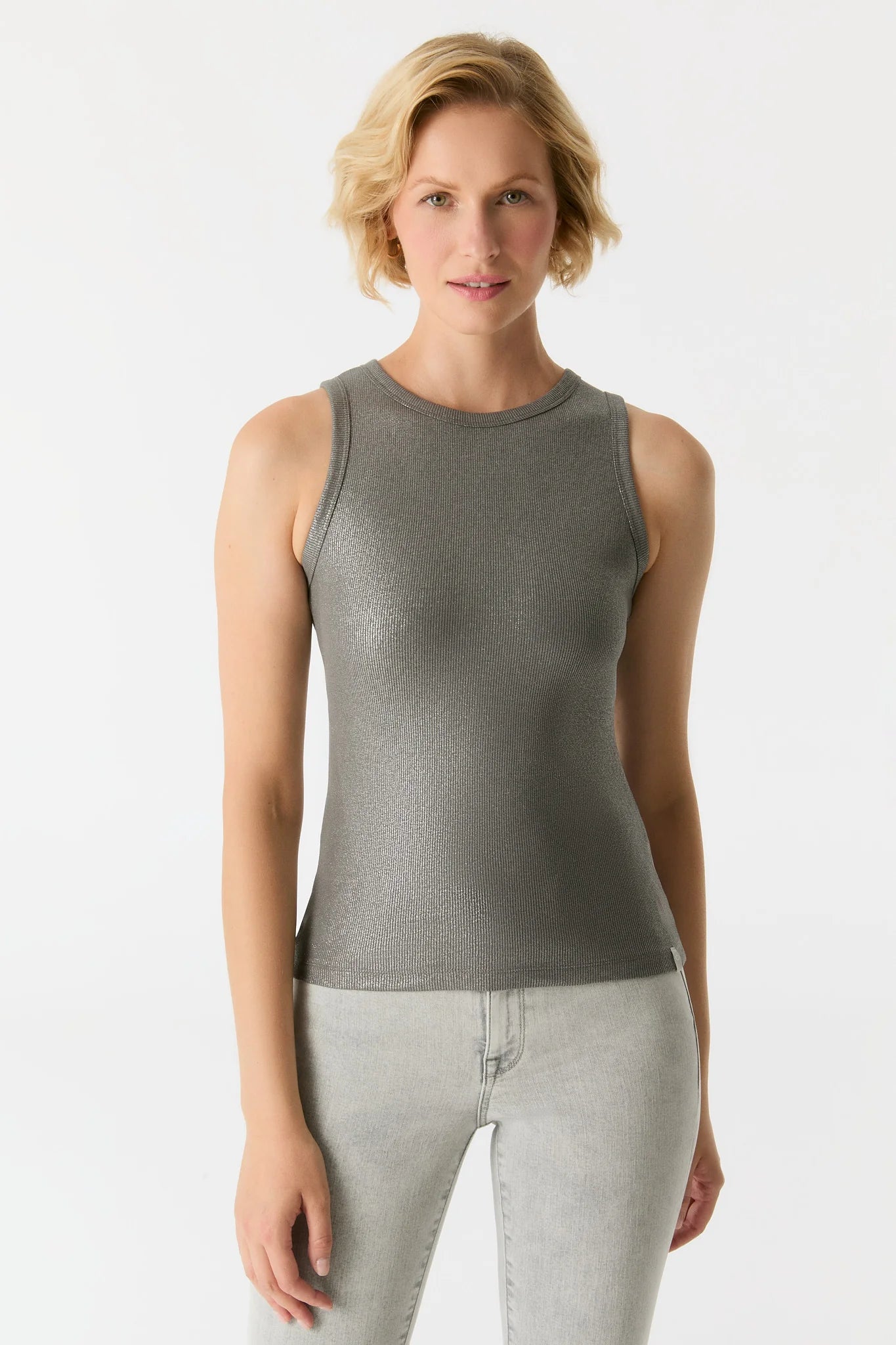 Liv Halter Tank ~ Metallic Grey