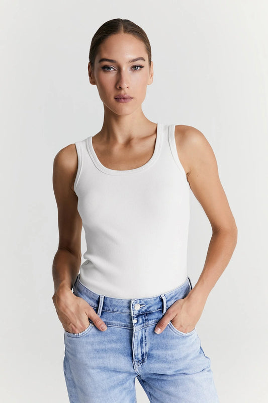 Olivia Crew Neck Tank ~ White