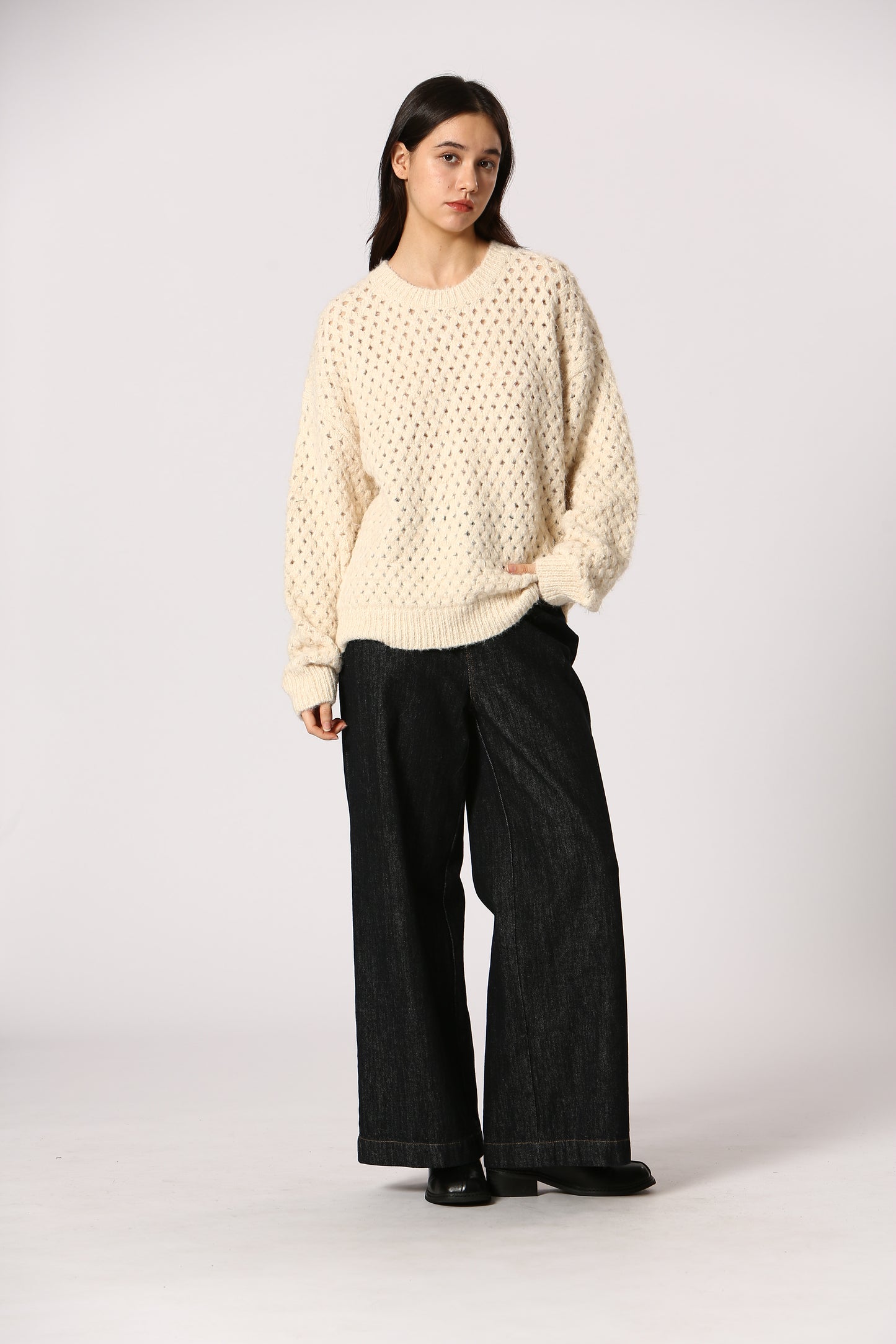 Open Knit Sweater ~ Cream