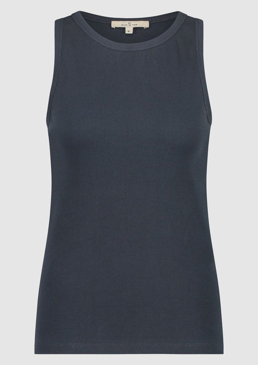 This timeless design, the Kate tank by Circle of Trust, is crafted from thick ribbed cotton fabric. blue ink colour lemon cyprus boutique