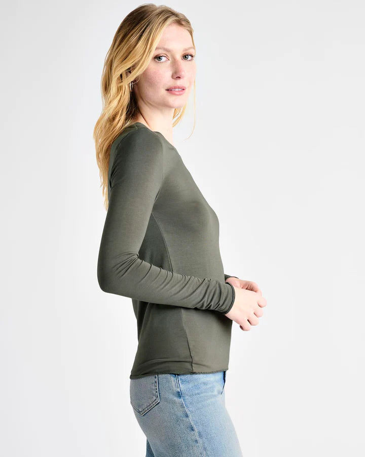 Bamboo Longsleeve Tee ~ Olive - Lemon Cyprus