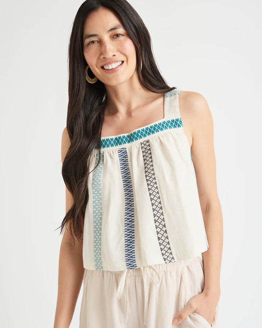 Elian Square Neck Tank - Lemon Cyprus