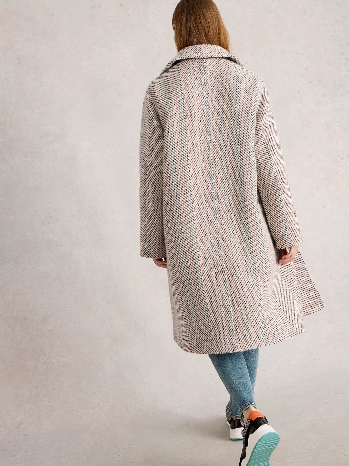 Kelsey Texture Wool Blend Coat ~ Ivory Multi
