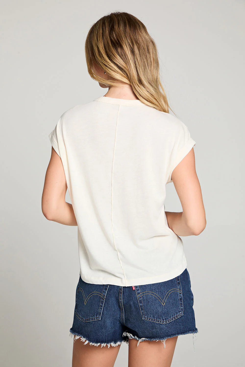 Unleash your inner artist with Chaser Brand's Painterly St Tropez Tee. The gentle watercolour pattern evokes the beaches of southern France, and the antique white fabric adds a touch of sophistication