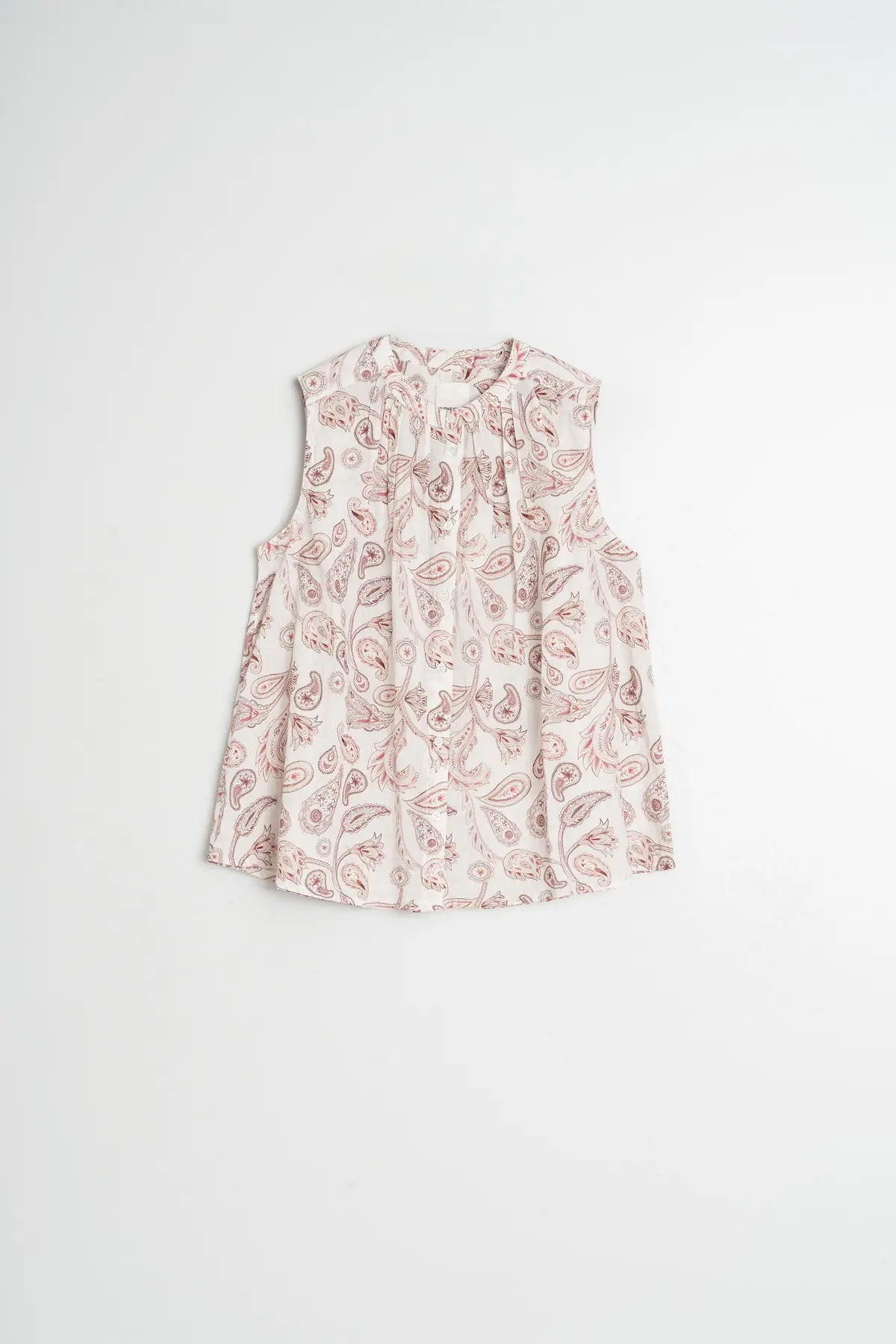 Paisley Oversized Sleeveless Blouse - Lemon Cyprus