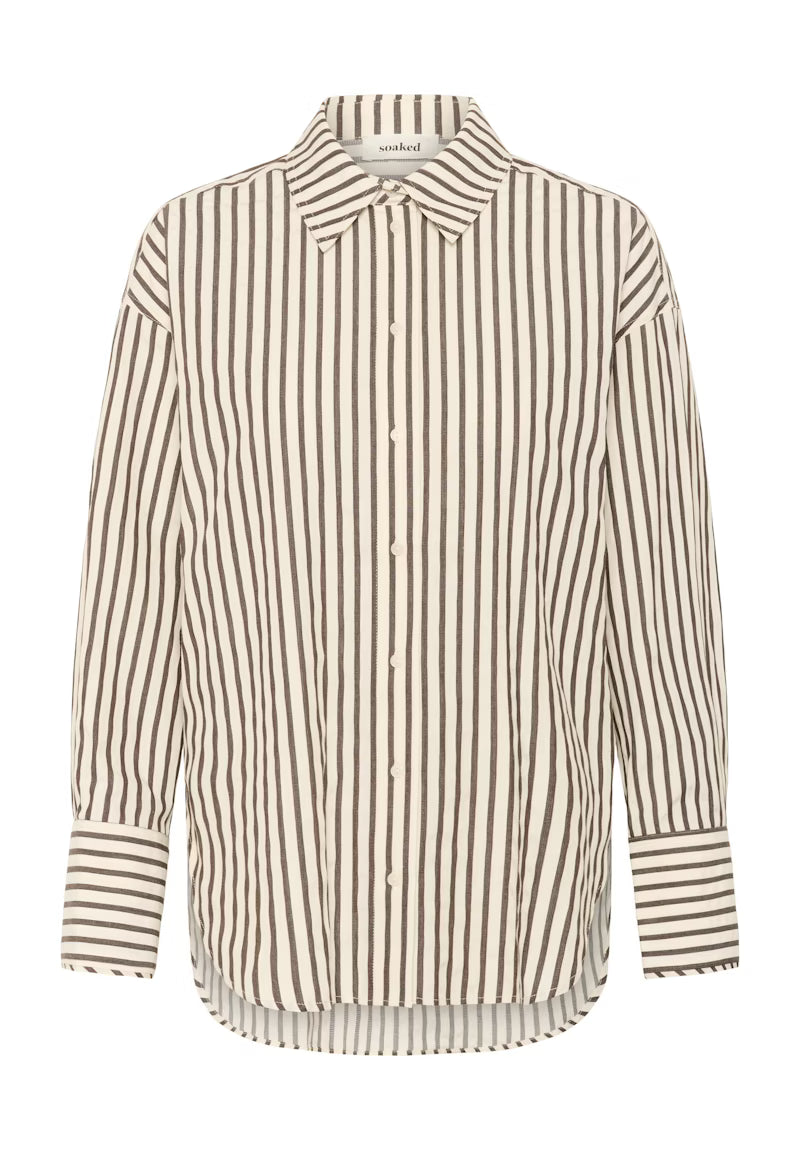 Striped shirt with long sleeves on a white background