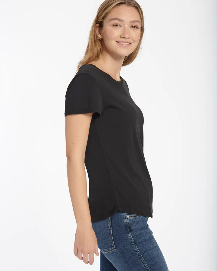 Abbie Crew Tee - Black - Lemon Cyprus