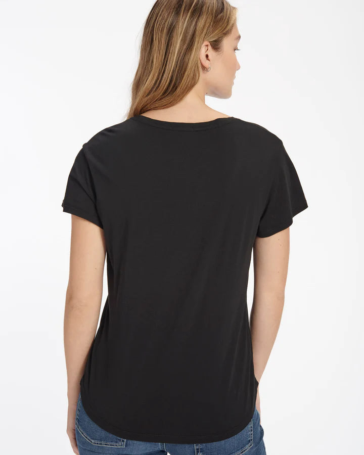 Abbie Crew Tee - Black - Lemon Cyprus