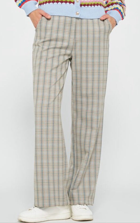 Side Seam Plaid Pants