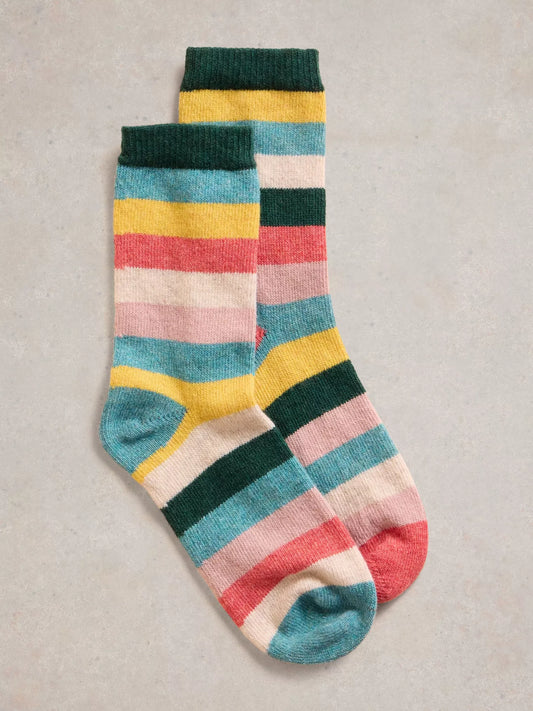 Mismatch Stripe Wool MIx Socks