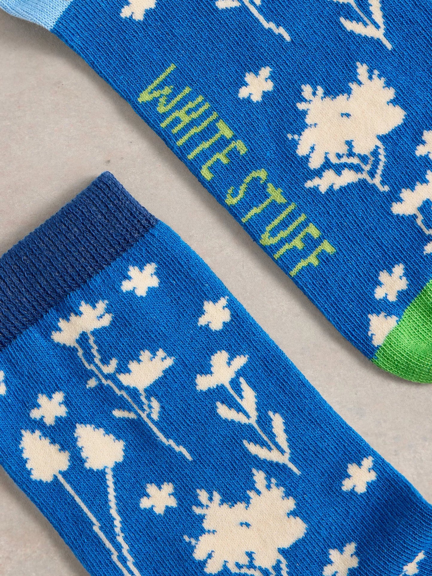 Cobalt Flower Socks