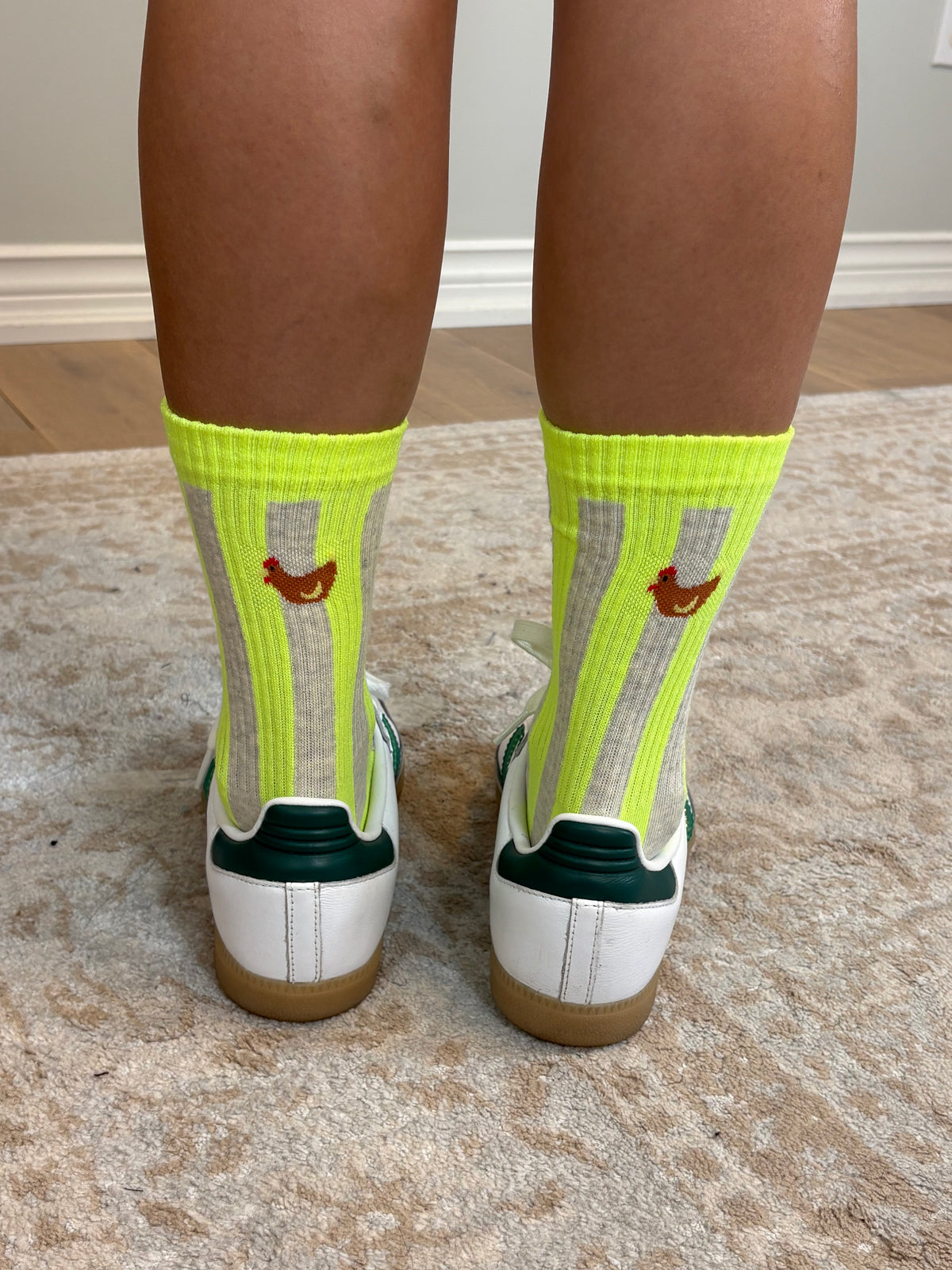 Neon Striped Hen Socks