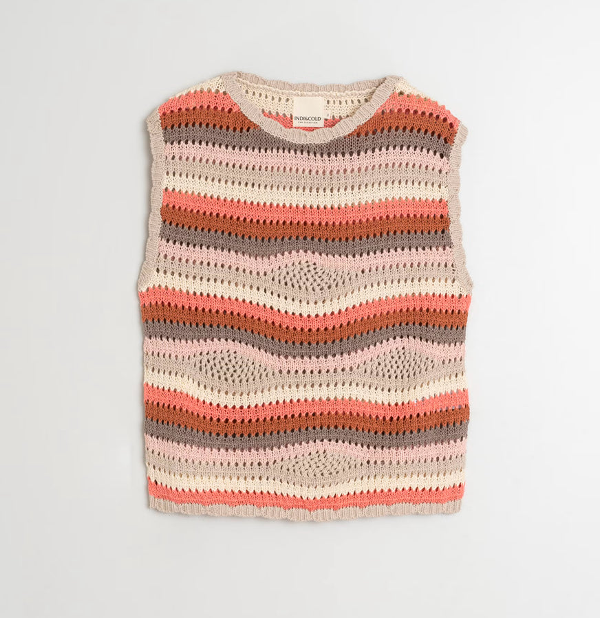 Multicolour Crochet Fantasy Knit Vest