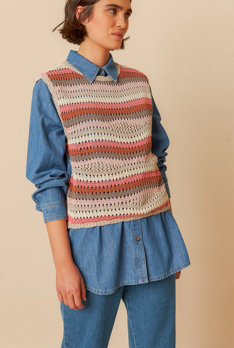 Multicolour Crochet Fantasy Knit Vest