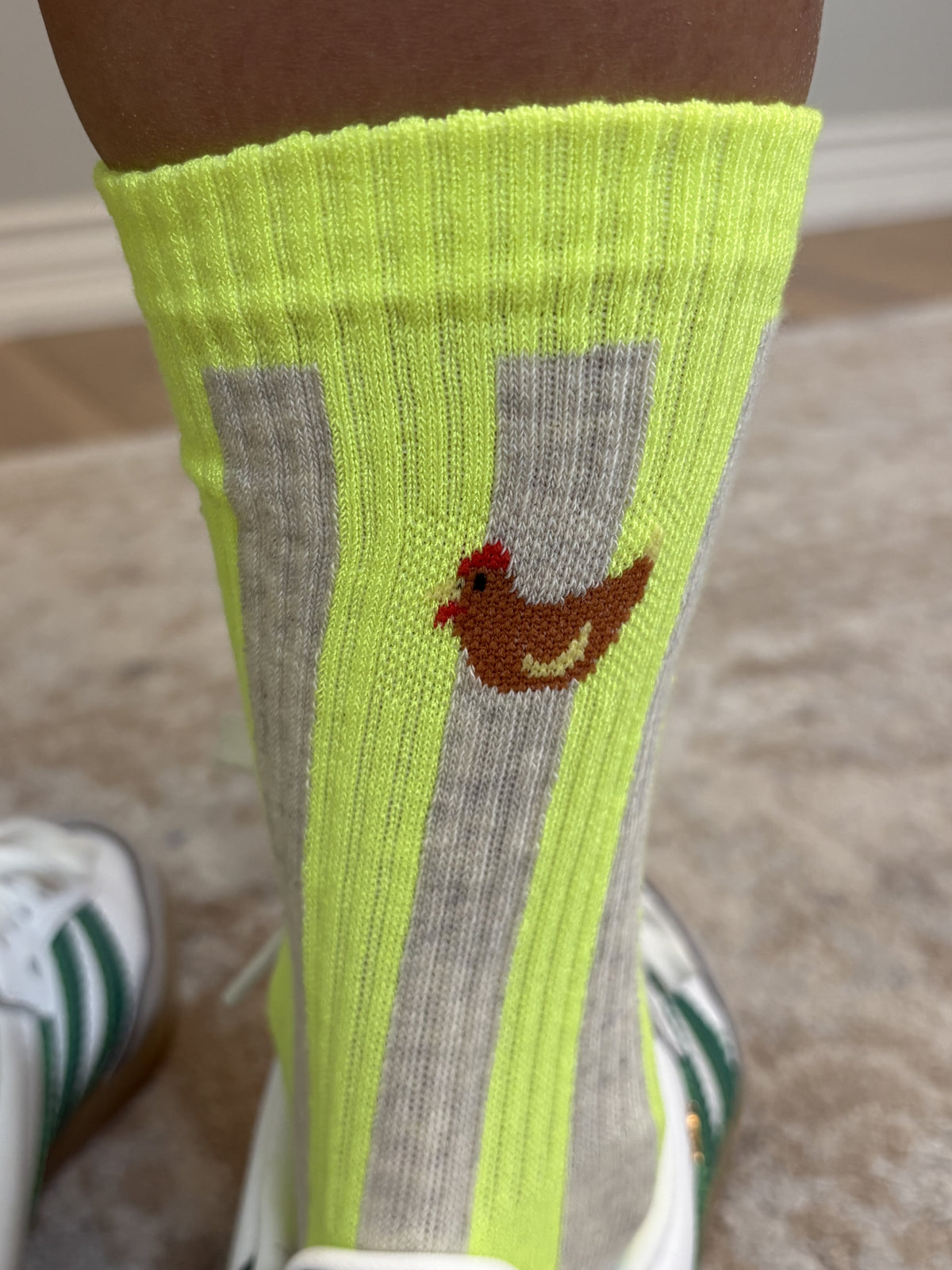 Neon Striped Hen Socks