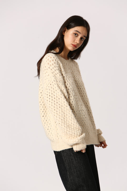 Open Knit Sweater ~ Cream
