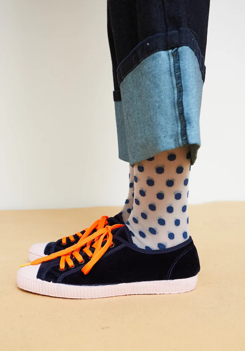Sheer Polkadot Socks ~ Blue