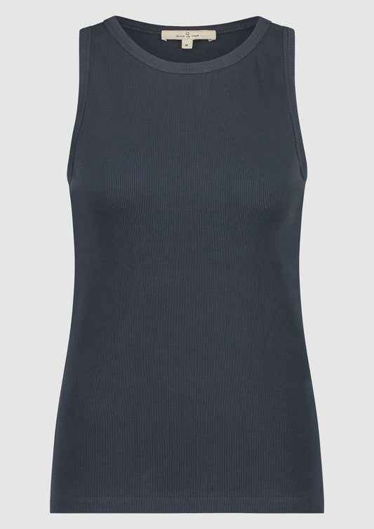 This timeless design, the Kate tank by Circle of Trust, is crafted from thick ribbed cotton fabric. blue ink colour lemon cyprus boutique