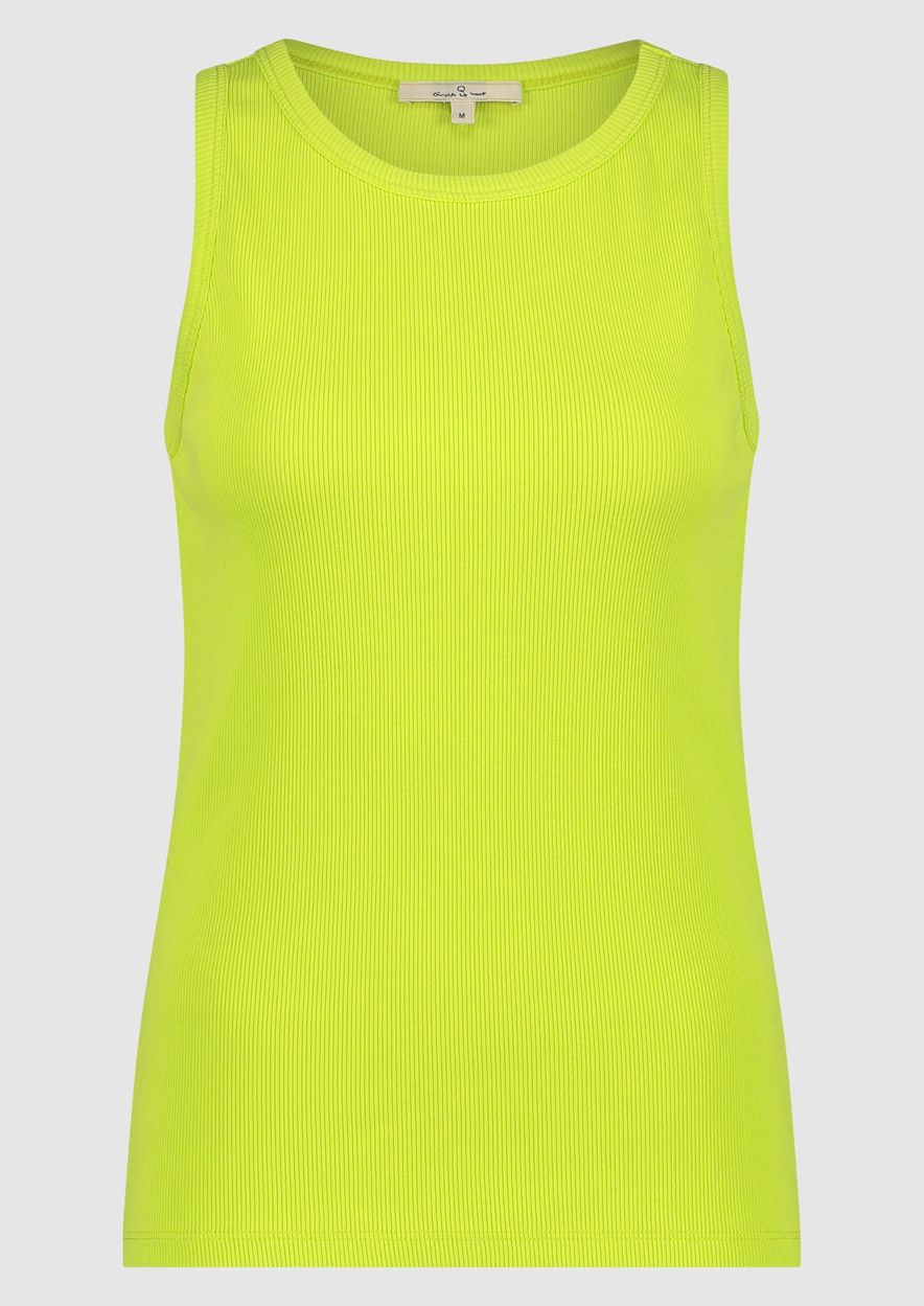 This timeless design, the Kate tank by Circle of Trust, is crafted from thick ribbed cotton fabric. lime light colour lemon cyprus boutique