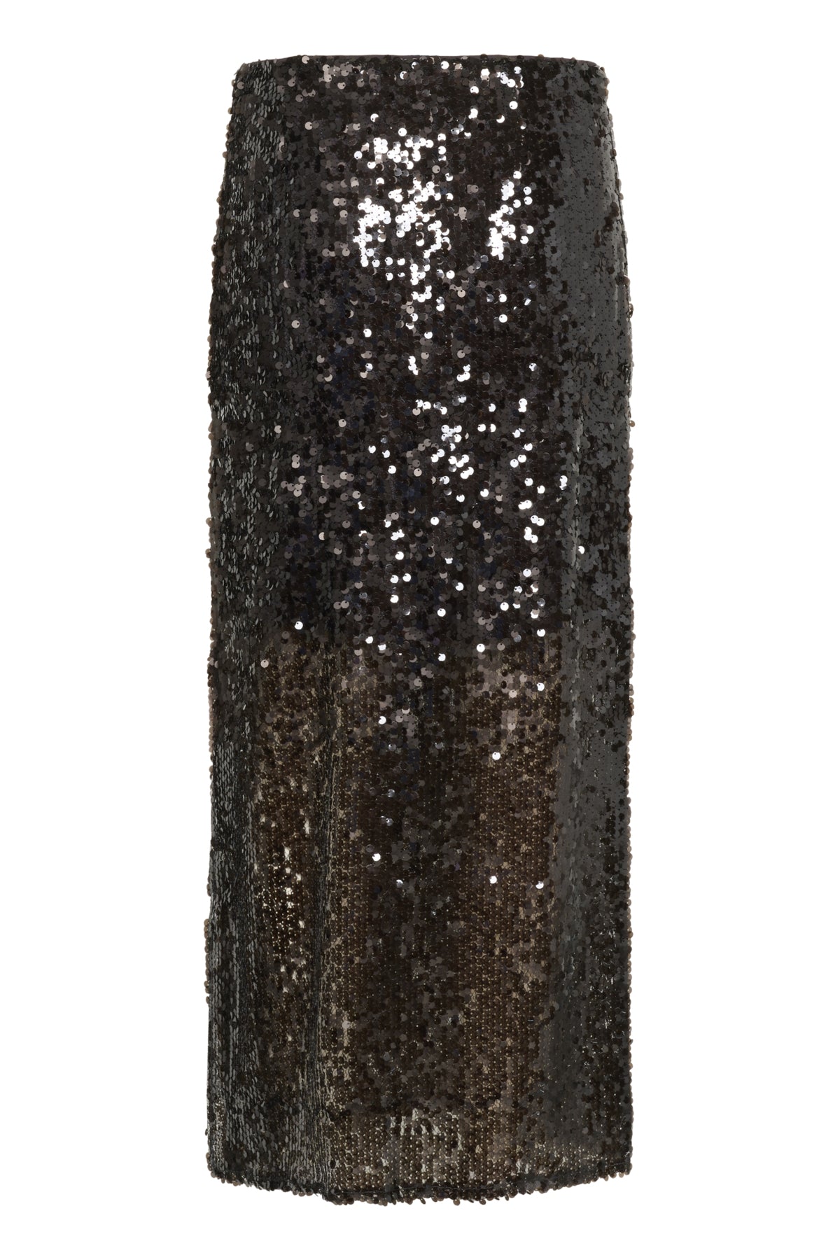 Brown sequin skirt on a white background