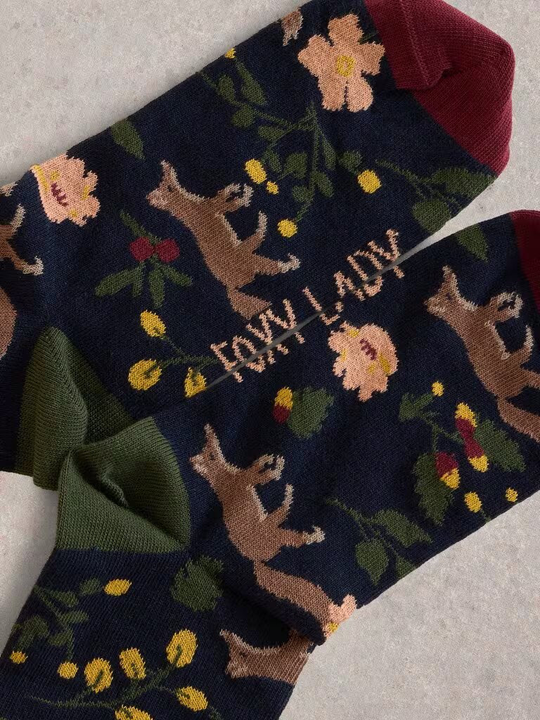 Get ready to spice up your sock game with the Foxy Lady socks by White Stuff! These foxy socks are perfect for any playful lady, and they're even made with soft organic cotton for maximum comfort.  lemon cyprus boutique