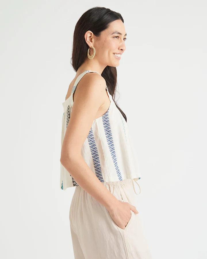 Elian Square Neck Tank - Lemon Cyprus