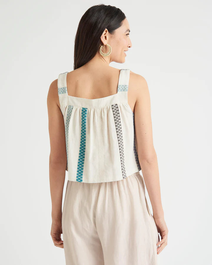 Elian Square Neck Tank - Lemon Cyprus