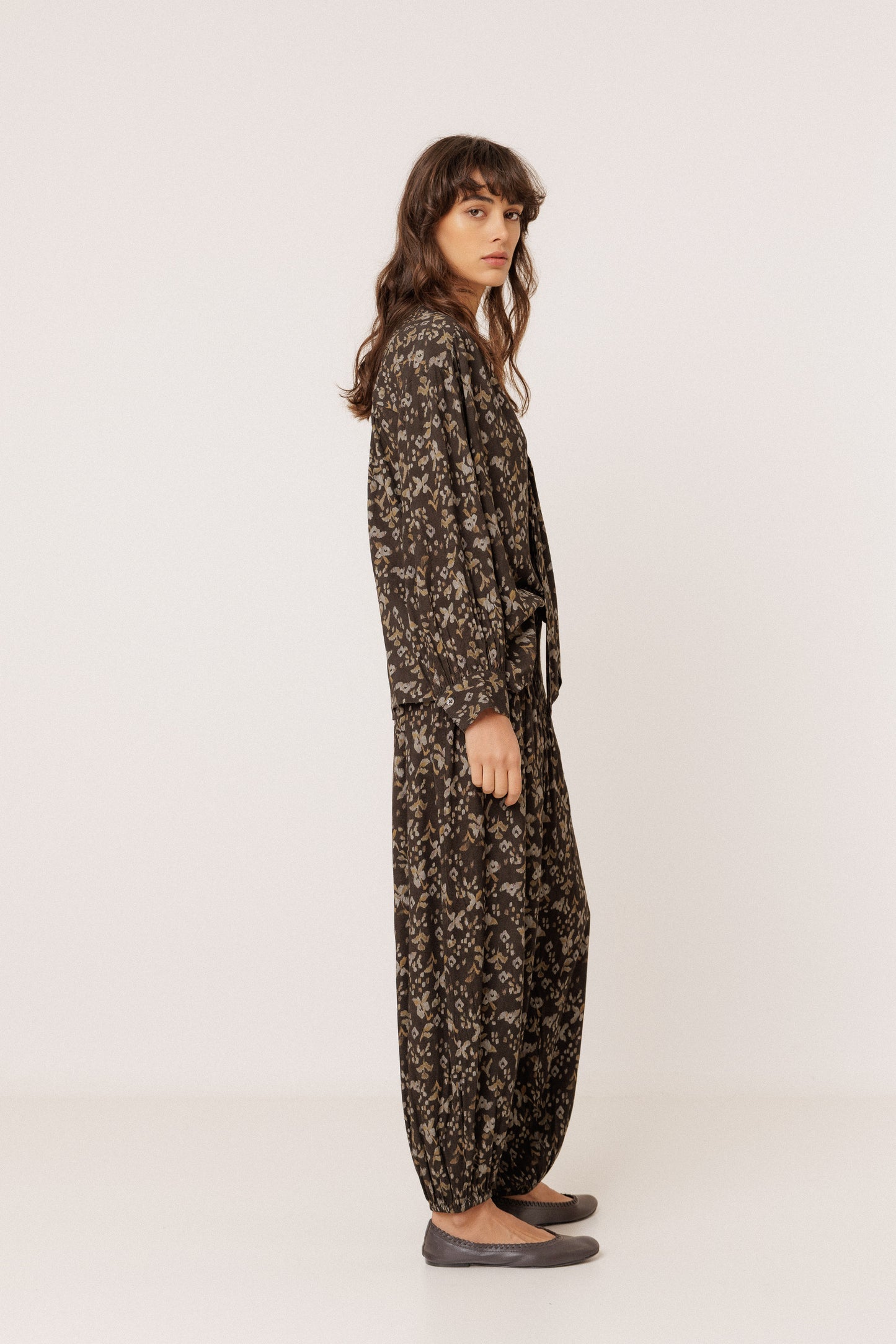 Floral Tie-Neck Blouse