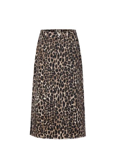 Leopard print skirt on a white background