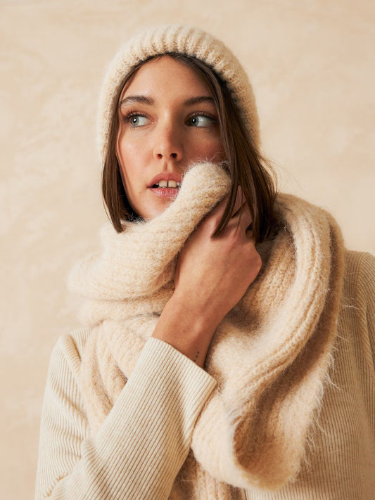 Knit Scarf-Cream