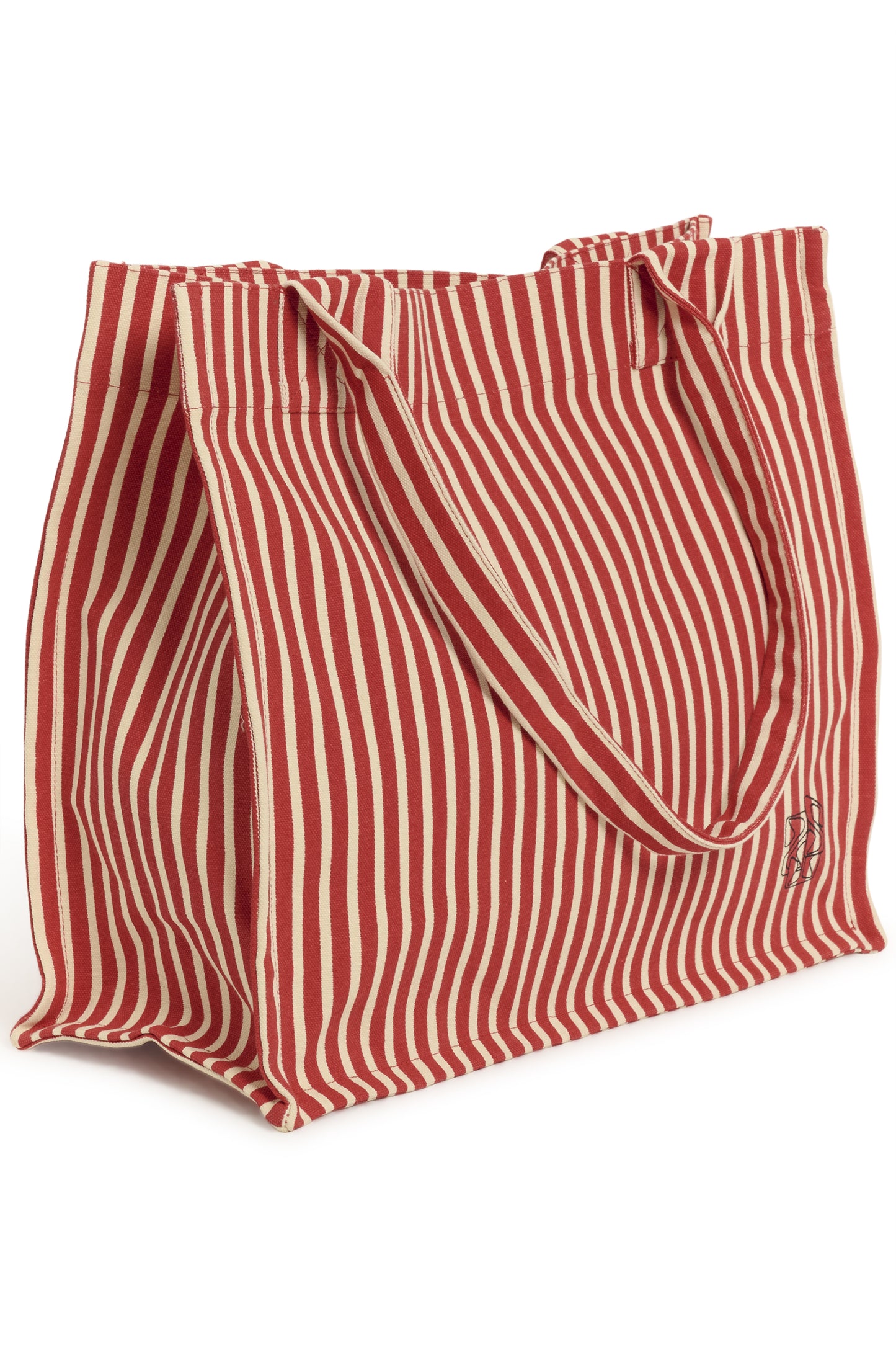 Red and white striped shorts on a white background
