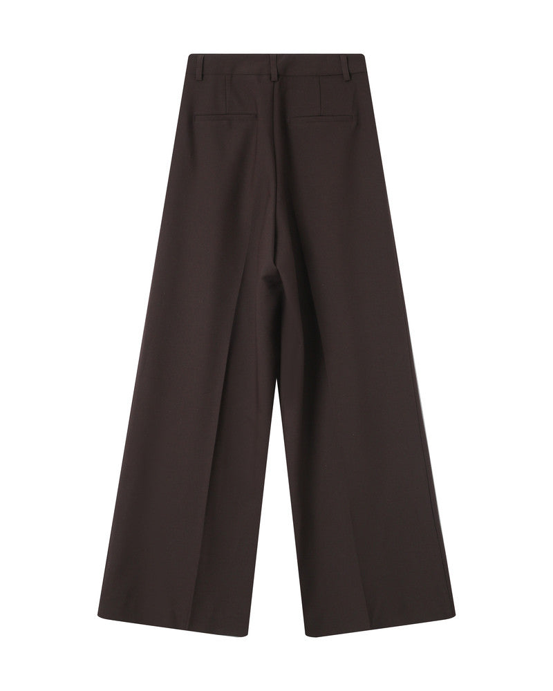Brown wide-leg pants on a white background