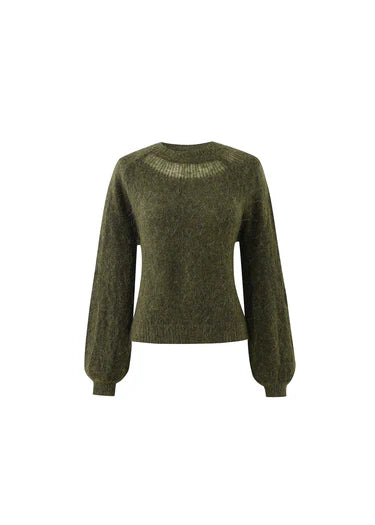 Green sweater on a white background