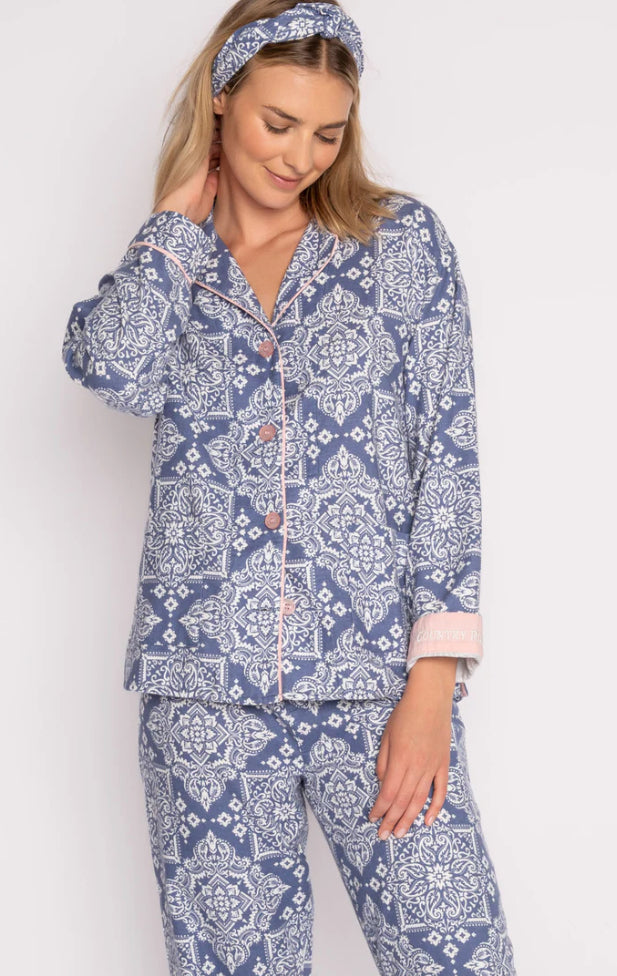 Women's Printed Cotton Flannel Pajama Set