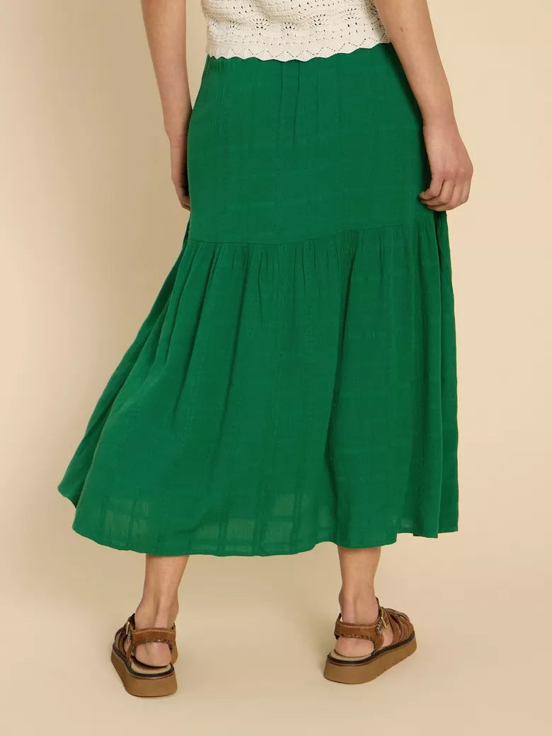 The Phoebe maxi skirt has a wide, stretchy waistband, pockets and plenty of swish. Not to mention, an excellent shade of emerald green, relaxed fit. lemon cyprus boutique